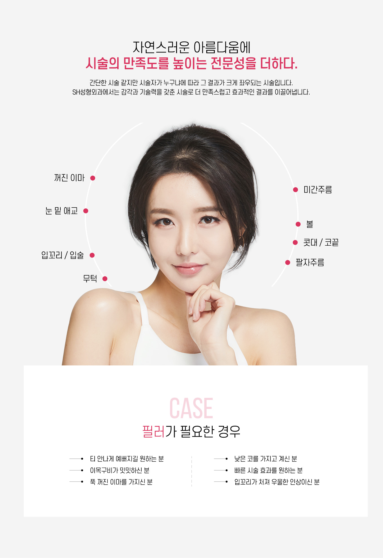 시술의 만족도를 높이는 전문성, 필러가 필요한 경우